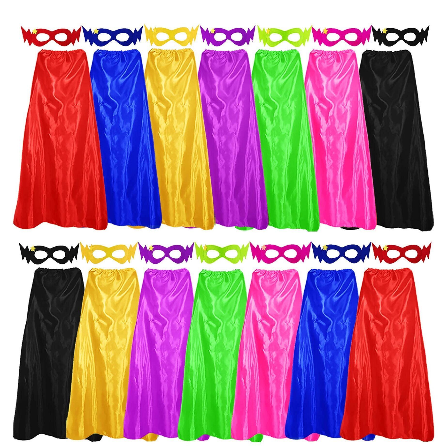 9498 Superhero-Capes And Masks For Adults Bulk 14 Pack Super